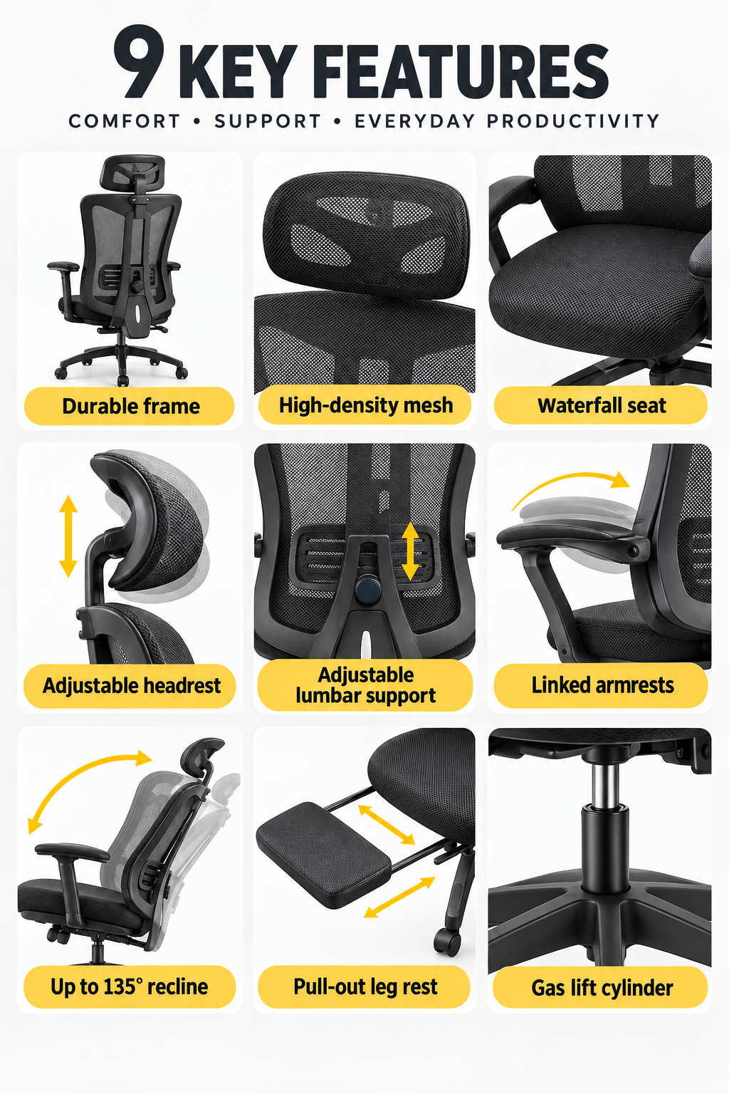 Magic Picks Ergonomic Chair — 9 key features: comfort, support, everyday productivity