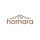 Homara logo — brown wordmark with house roofline