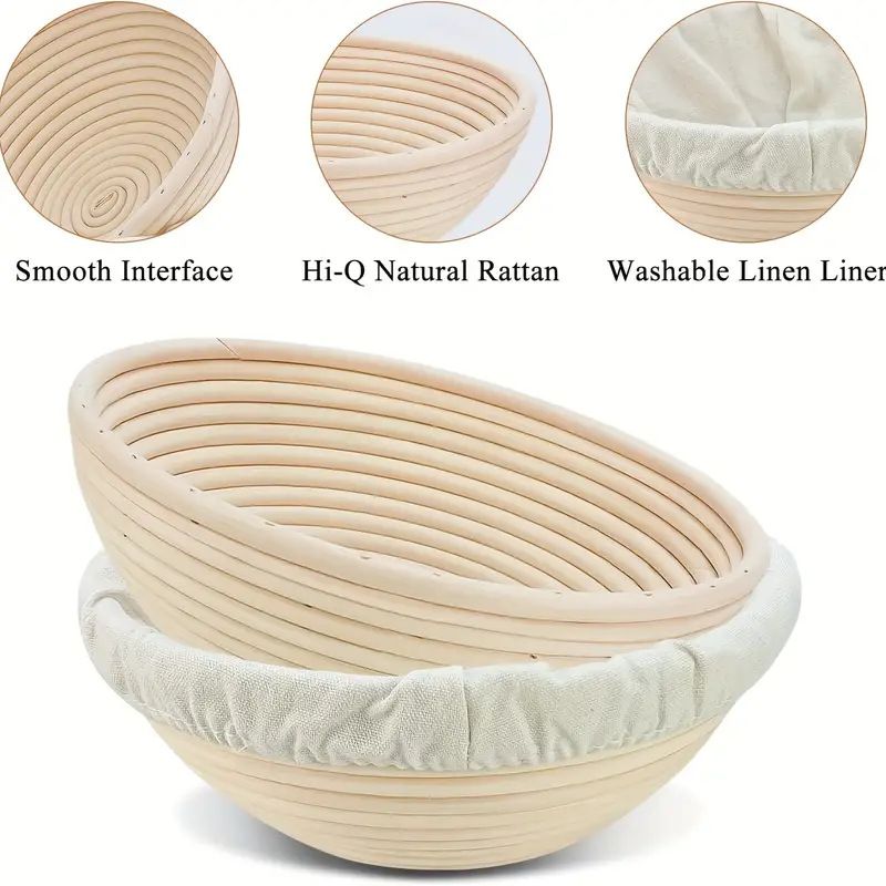 Natural Rattan Bread Proofing Basket Cloth Liner