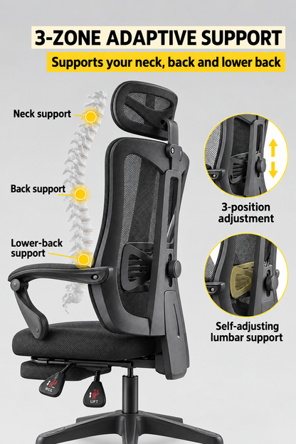 Magic Picks Ergonomic Chair — 3-zone adaptive support for neck, back and lower back